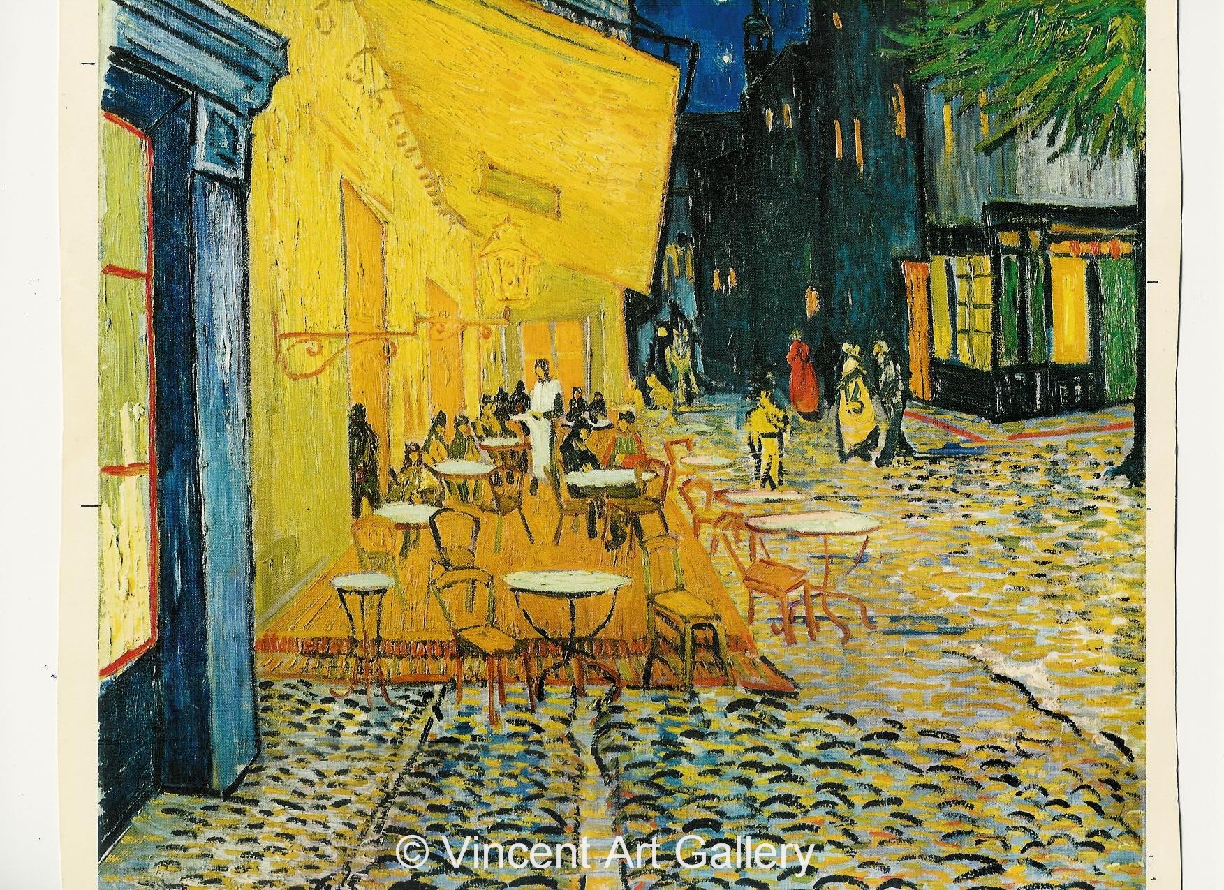 JH1580, Cafe Terrace at the Place du Forum, Arles, at Night .1